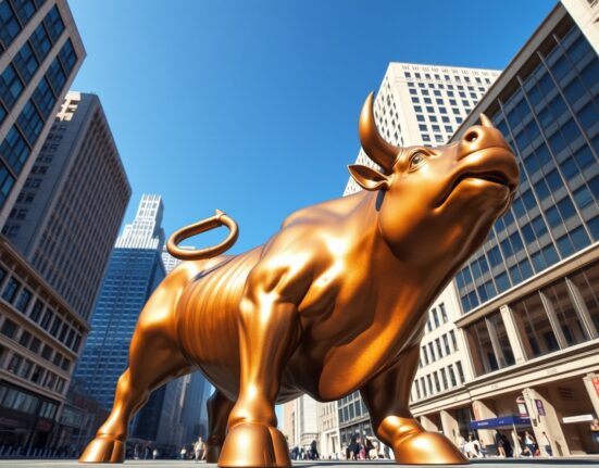 Wall Street bull symbolizes S&P 500 resilience amid stagflation concerns in Deutsche Bank analysis