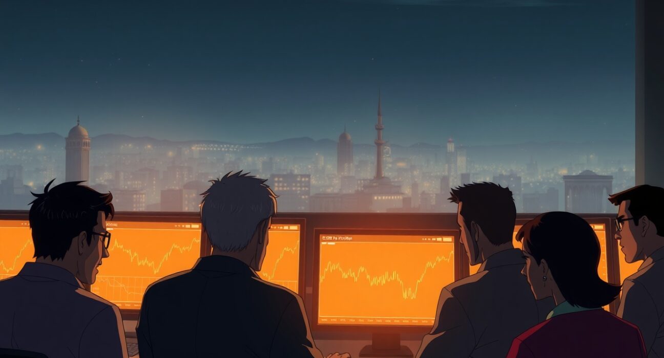 S&P 500 futures chart plunging after US-Israel strikes on Iran cause market panic.