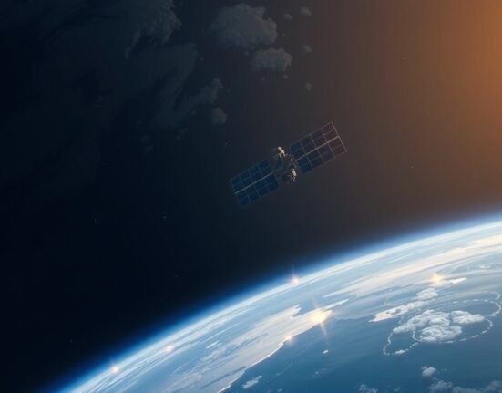 SpaceCoin's SPACE token enabling a decentralized satellite communication network in orbit.