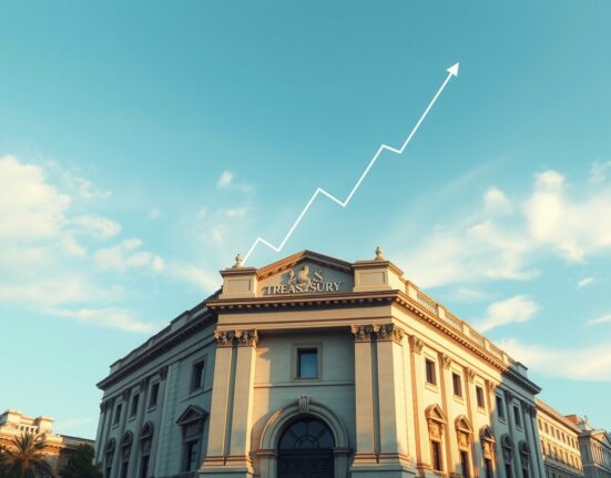 Spanish Treasury building in Madrid on a clear day, representing the latest Letras auction results.
