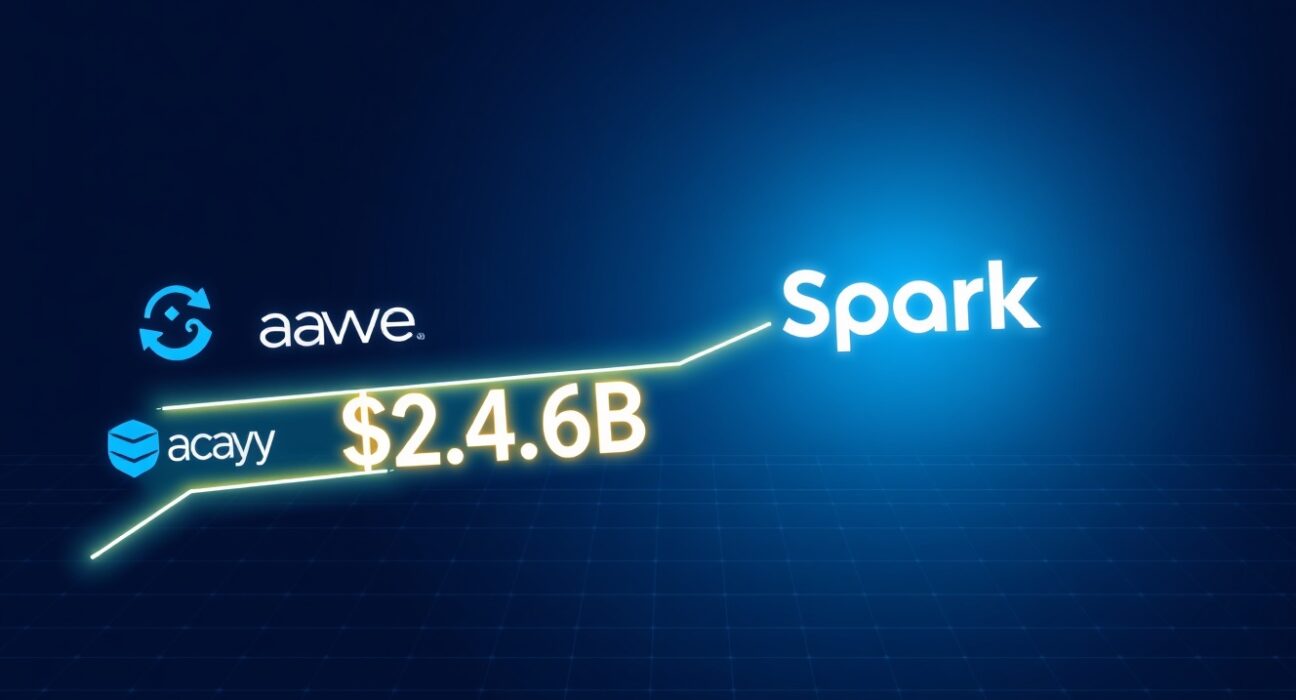 Spark net inflow of $2.4 billion as funds exit Aave, illustrating a major DeFi migration trend in 2025.