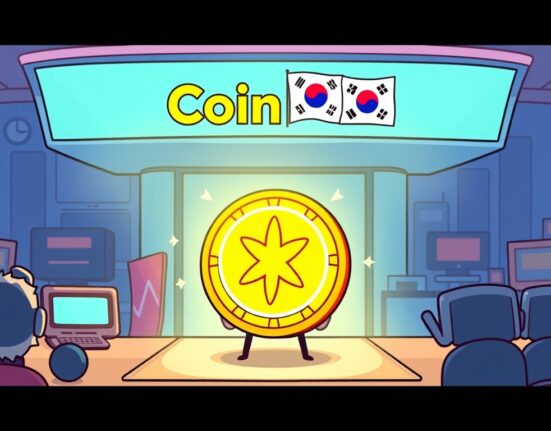 Cartoon depicting the exciting Spark (SPK) listing on Coinone, symbolizing new trading opportunities for investors in the Korean market.