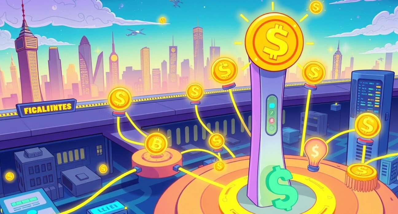 SparkLend TVL growth depicted as a vibrant financial hub connecting DeFi and institutional liquidity streams.