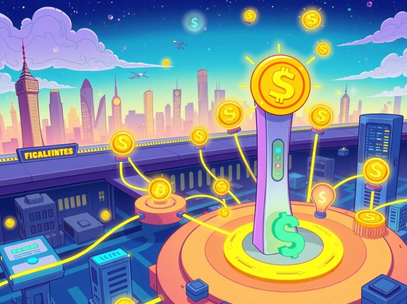 SparkLend TVL growth depicted as a vibrant financial hub connecting DeFi and institutional liquidity streams.