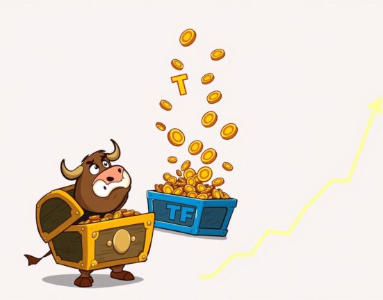 Cartoon illustration of capital flowing out of spot Bitcoin ETFs, symbolizing investor withdrawal and shifting market sentiment.