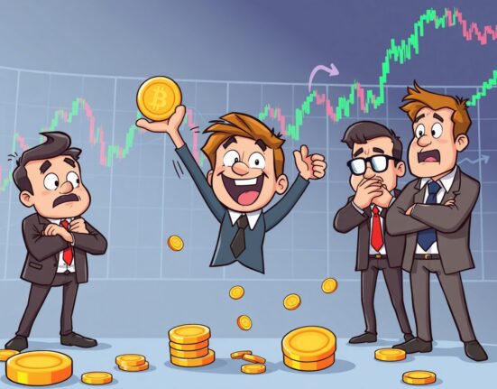 Confident investor engaging in strategic spot buying during market downturn