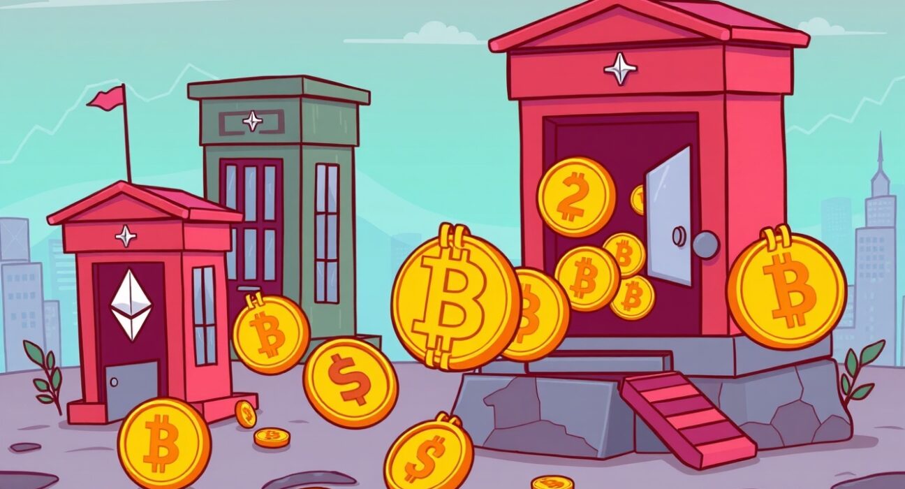 Illustrates significant Spot Crypto ETF Outflows from US Bitcoin and Ethereum funds, impacting the digital asset market.