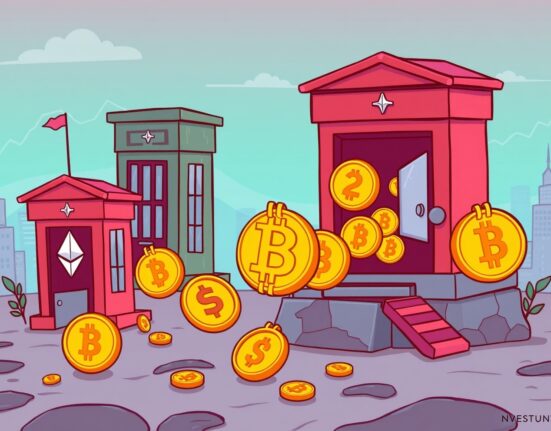 Illustrates significant Spot Crypto ETF Outflows from US Bitcoin and Ethereum funds, impacting the digital asset market.