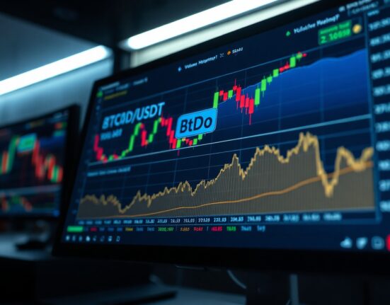 Professional trading monitor displaying BTC/USDT Spot CVD chart with Volume Heatmap and Cumulative Volume Delta indicators.