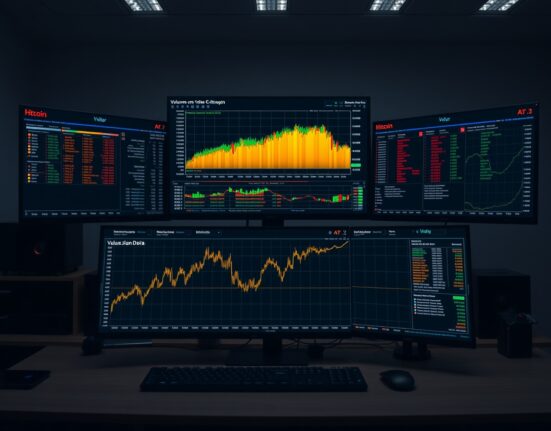 A professional trading monitor displaying a Spot CVD chart for BTC/USDT with a Volume Heatmap.