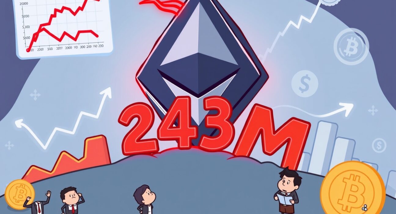 A cartoon illustration showing Ethereum coins experiencing net outflows, symbolizing the recent trend in Spot ETH ETFs.