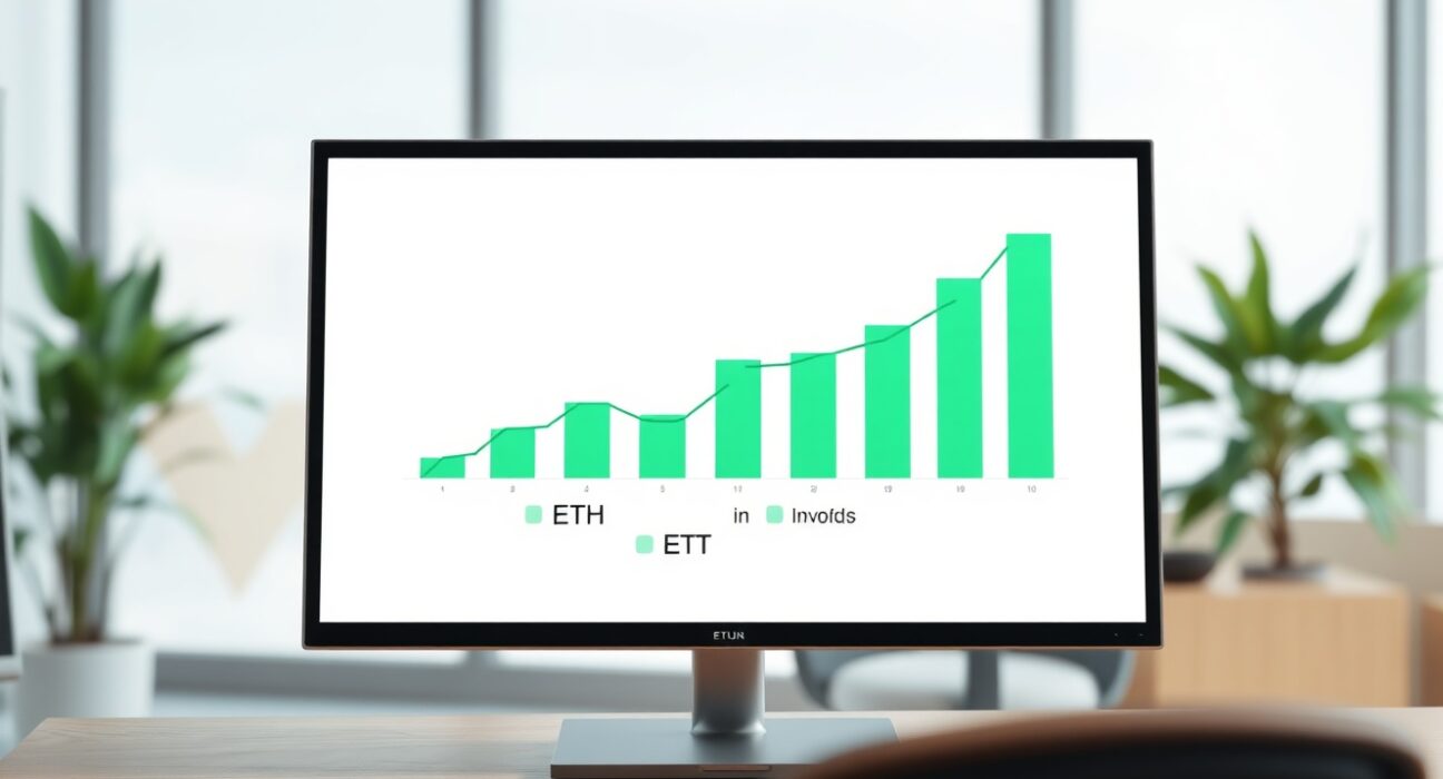 Professional chart showing four days of positive inflows for spot Ethereum ETFs in 2025.