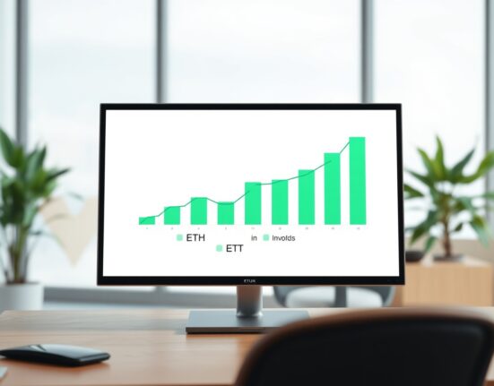 Professional chart showing four days of positive inflows for spot Ethereum ETFs in 2025.