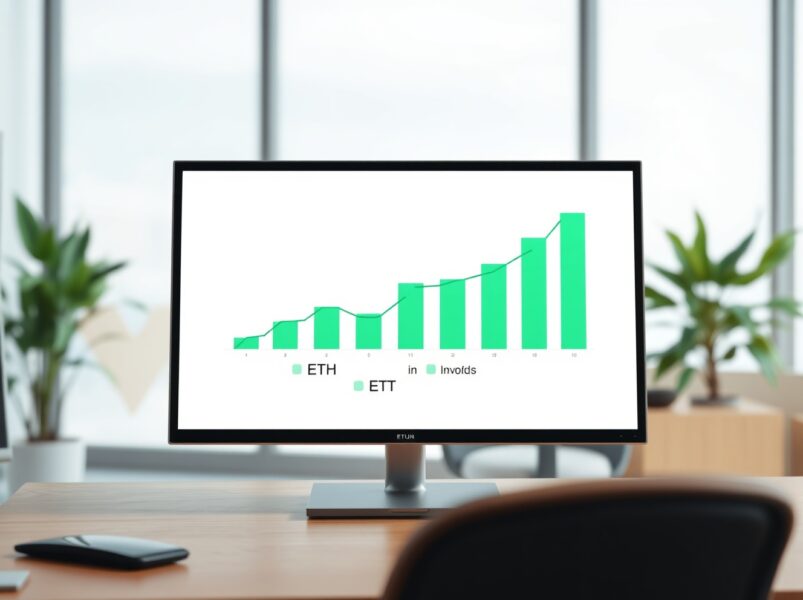 Professional chart showing four days of positive inflows for spot Ethereum ETFs in 2025.