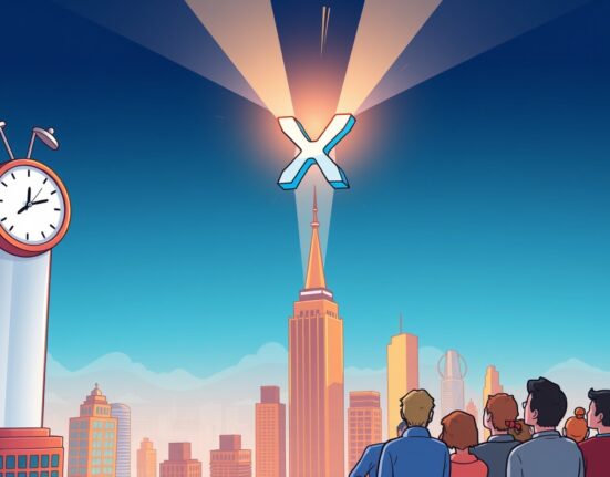 Cartoon showing a Spot XRP ETF launching like a rocket, symbolizing its anticipated market impact and investor excitement.