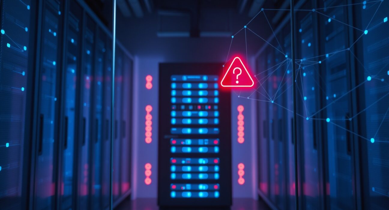 Squid protocol blockchain security incident server room illustration