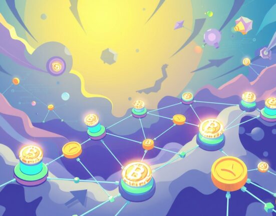 Stable blockchain network powering stablecoin transactions with USDT as gas token in a vibrant digital ecosystem.