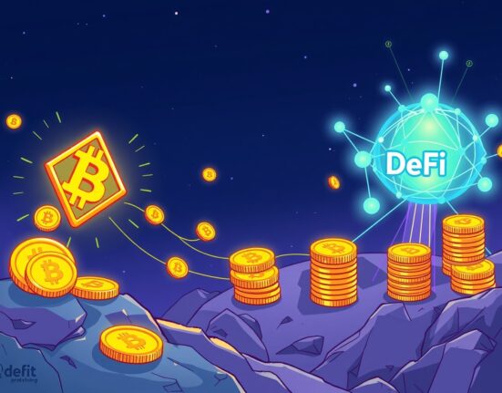 Cartoon illustration of a massive Stable Morpho deposit fueling growth in the DeFi lending ecosystem.