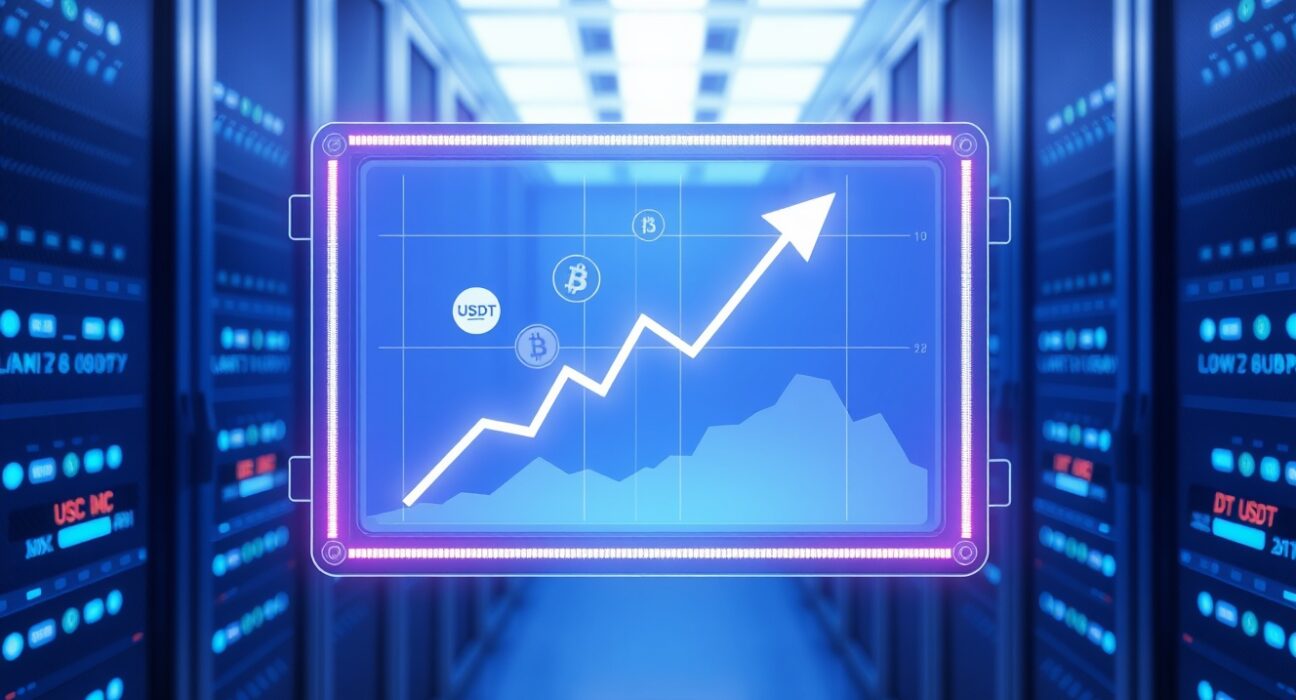 Stablecoin demand analysis showing increased digital dollar inflows during cryptocurrency market volatility