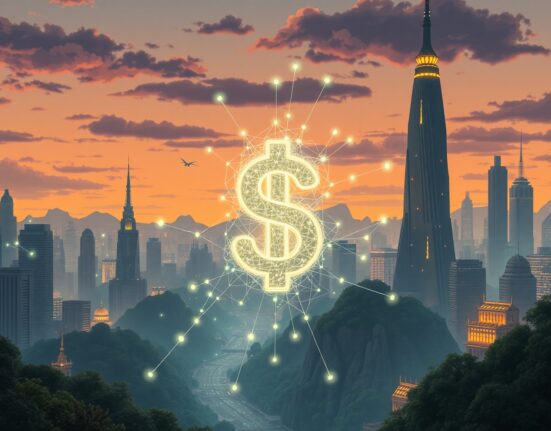 Illustration of stablecoin growth reinforcing US dollar dominance in global digital finance.