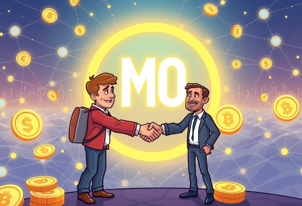 A cartoon image showing successful investment in stablecoin infrastructure, highlighting M0's network expansion for crypto interoperability.