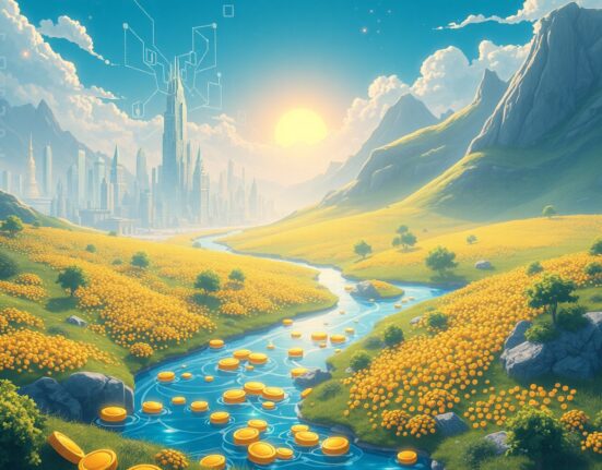 Illustration of capital flowing from digital stablecoins into physical gold as a safe haven asset.