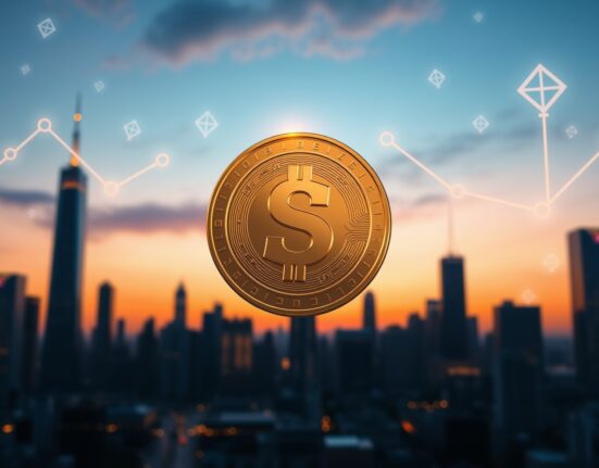 Forecast of the stablecoin market reaching $2 trillion, symbolizing digital currency growth in global finance.