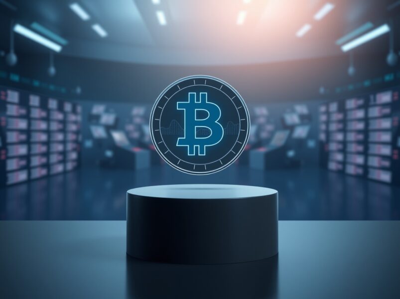 A sleek digital coin representing the evolution of the stablecoin term into a broader digital cash concept.