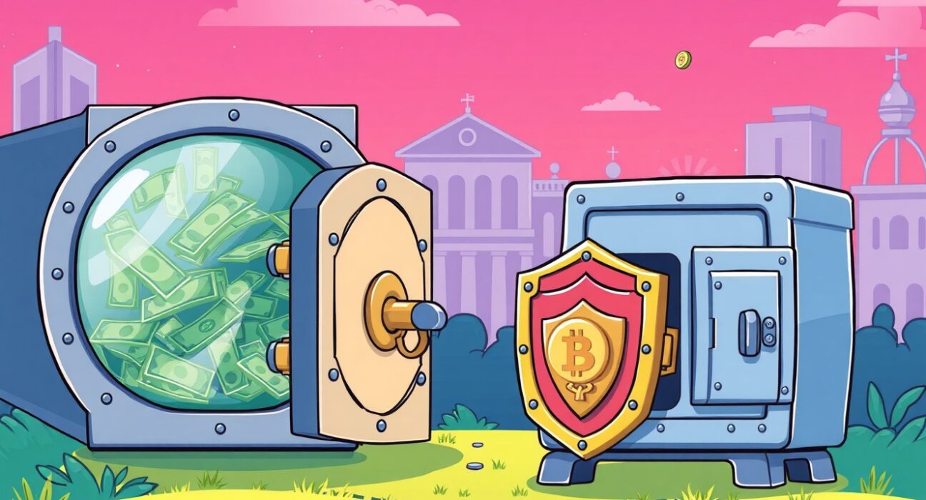 Stablecoin privacy protection showing secure encrypted transfers versus exposed public transactions