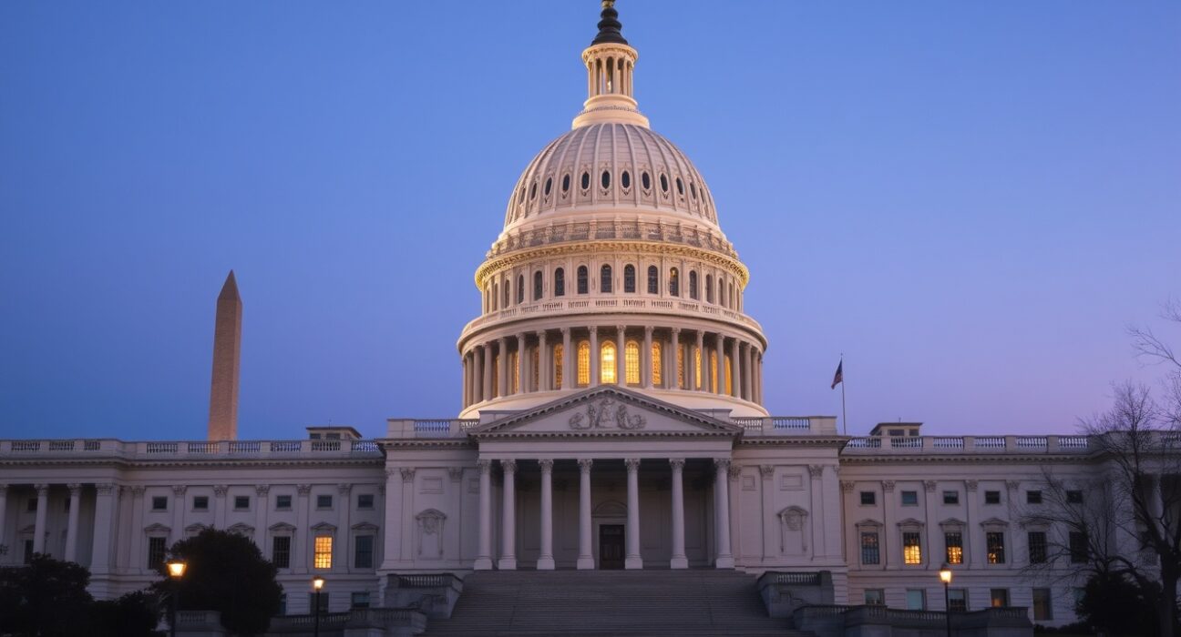 US Capitol building representing stablecoin regulation delay in the CLARITY Act legislative process