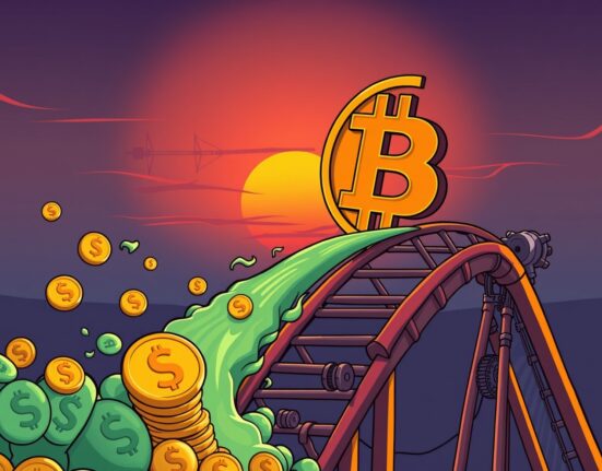 A cartoon illustration depicting the Stablecoin Supply Ratio indicating a potential final rally in the crypto bull cycle.