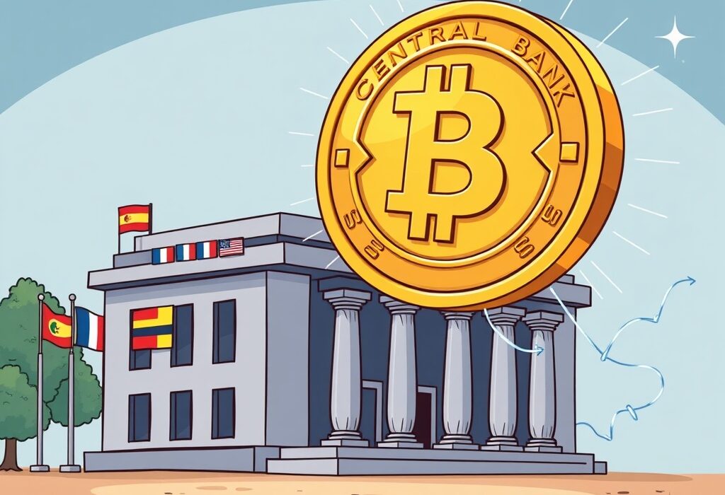 A cartoon image symbolizing the urgent stablecoin threat to national monetary control and financial stability, as warned by the BIS.