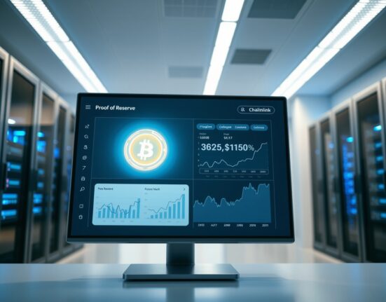 Digital dashboard showing Chainlink oracle integration for Stablecoin U reserves and pricing.