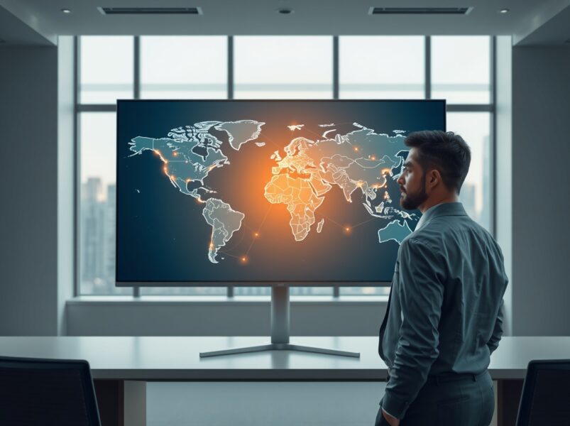 Global financial network map illustrating stablecoins as core infrastructure for on-chain finance.