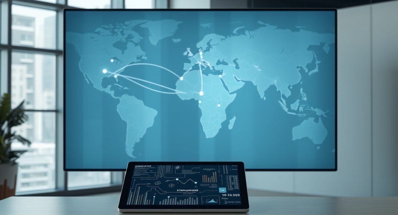 Visualization of stablecoins transforming the global financial payment network and infrastructure.