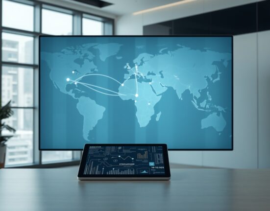 Visualization of stablecoins transforming the global financial payment network and infrastructure.
