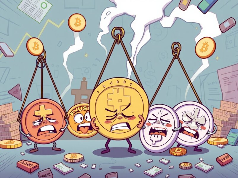 Stablecoins struggling under market pressure with only three major coins remaining stable