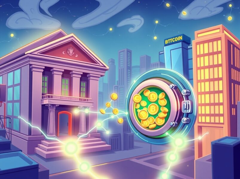 A vibrant illustration of a powerful partnership expanding crypto prime services for institutional investors.