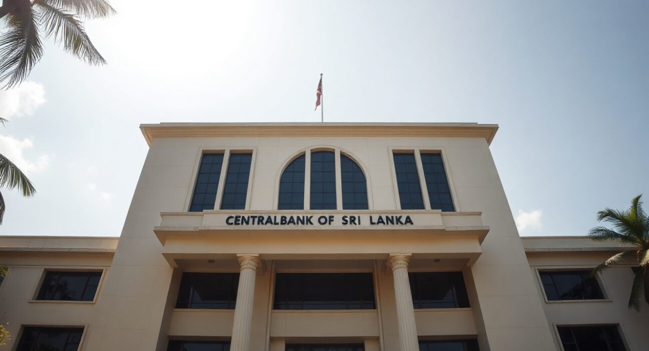 Central Bank of Sri Lanka building in Colombo on a sunny day