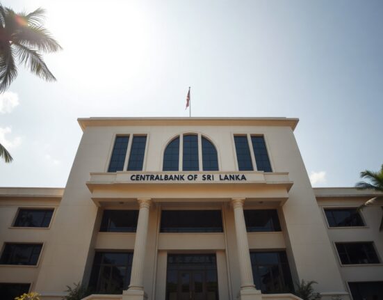 Central Bank of Sri Lanka building in Colombo on a sunny day