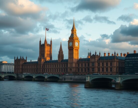 Palace of Westminster and Big Ben in London under cloudy sky, representing UK political analysis