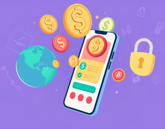 Cartoon showing secure digital transactions, highlighting Standard Economics' role in advancing stablecoin payments globally.