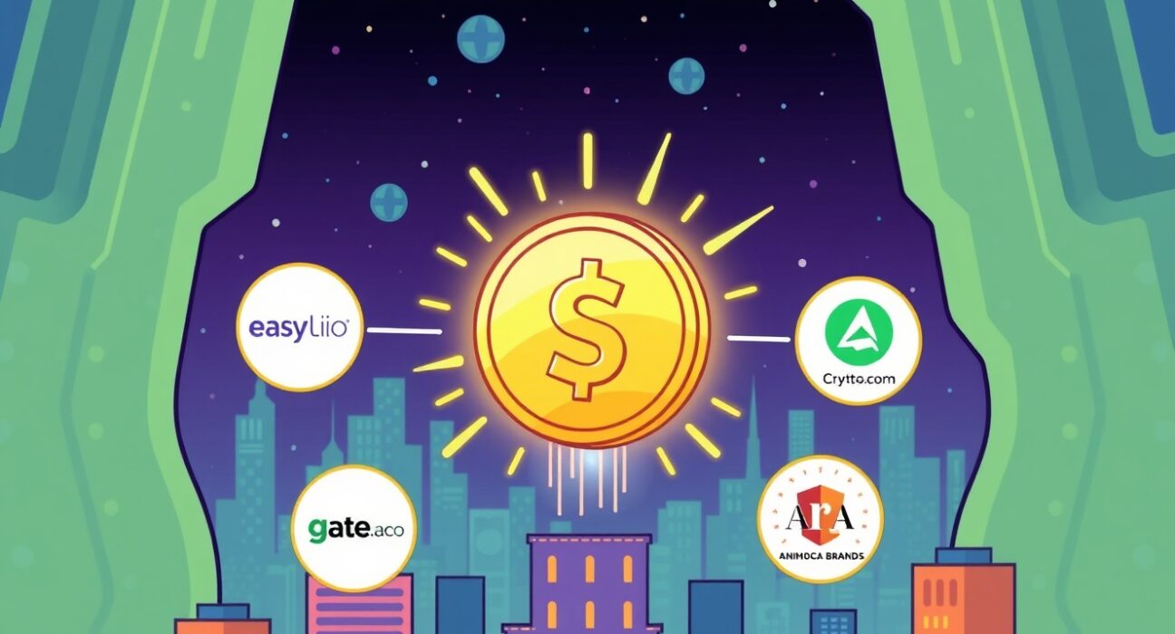 Cartoon illustration showing the significant Standard Money strategic funding fueling the growth of their USDsd stablecoin project.