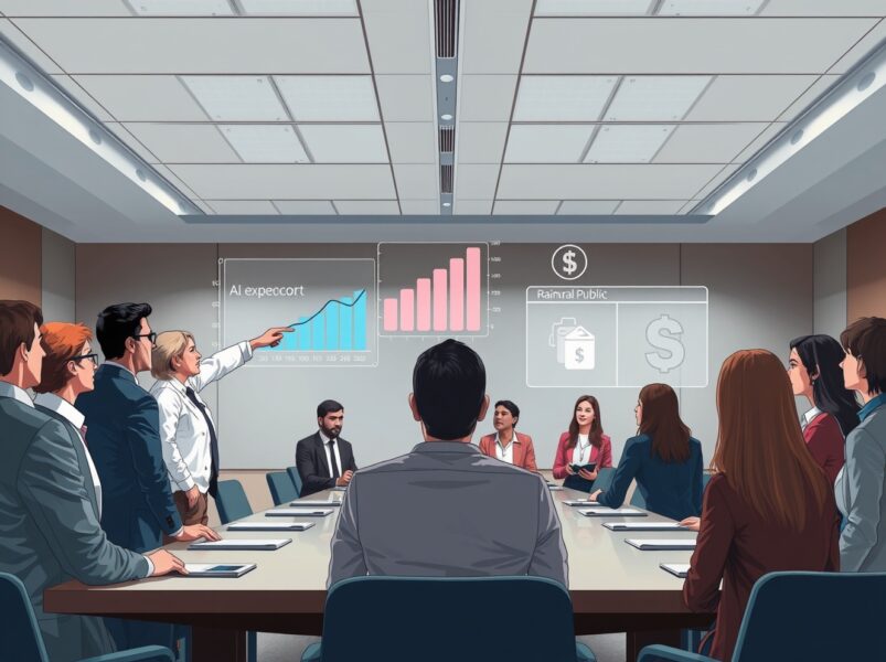 Illustration of the disconnect between AI experts and public sentiment about economic impact.