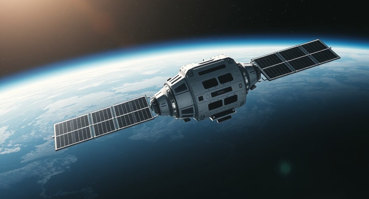 StarCloud spacecraft for Bitcoin mining in Earth orbit, representing space cryptocurrency innovation.