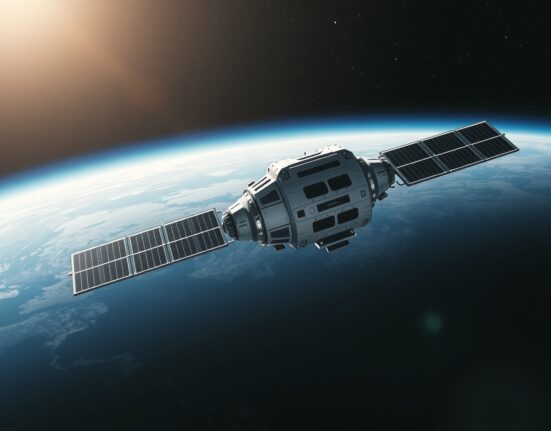 StarCloud spacecraft for Bitcoin mining in Earth orbit, representing space cryptocurrency