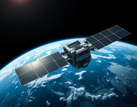 Starcloud's conceptual orbital data center satellite in Earth orbit for space computing infrastructure.