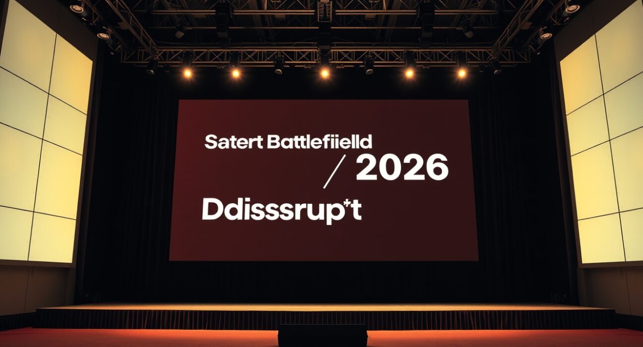 Startup Battlefield 200 competition stage at Bitcoin World Disrupt 2026 conference in San Francisco.
