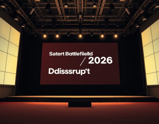 Startup Battlefield 200 competition stage at Bitcoin World Disrupt 2026 conference in San Francisco.