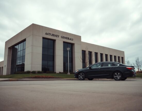 Exterior of a state government building under overcast skies, representing the investigation into OpenAI.